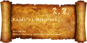 Kajári Nikolett névjegykártya
