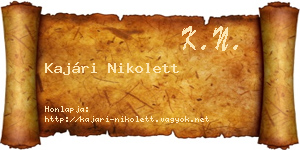 Kajári Nikolett névjegykártya